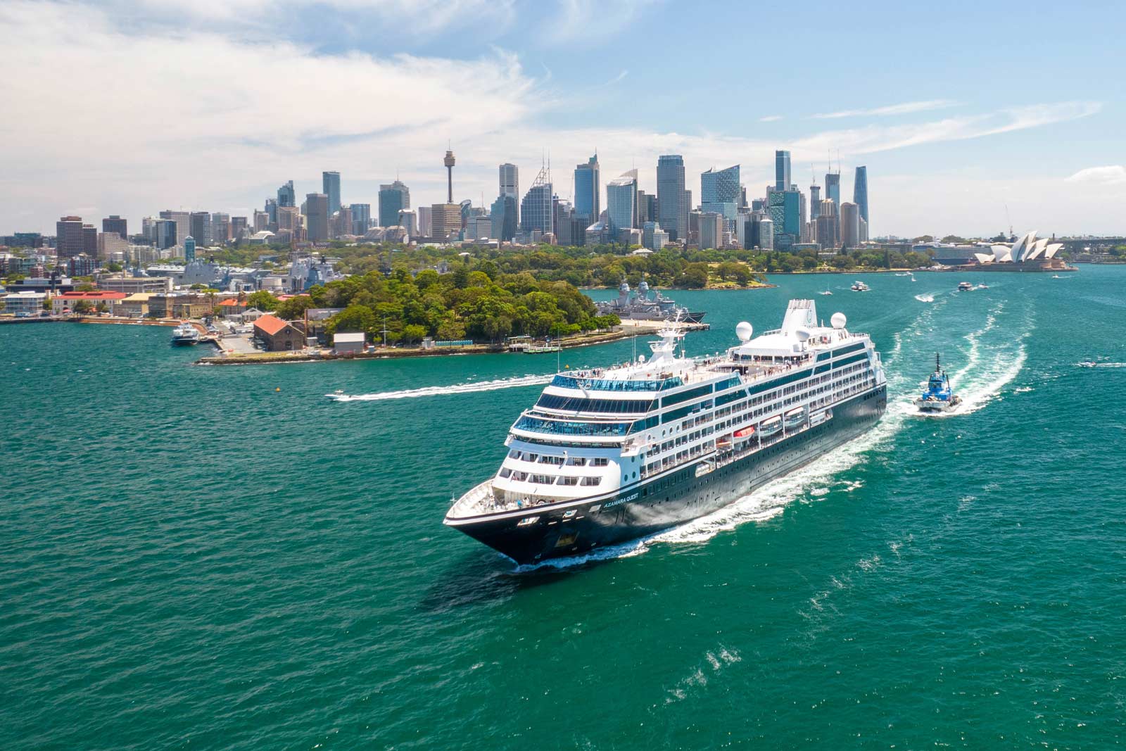 Lähtö Sydneystä Australiasta Azamara Cruisesin Azamara Quest -laivalla